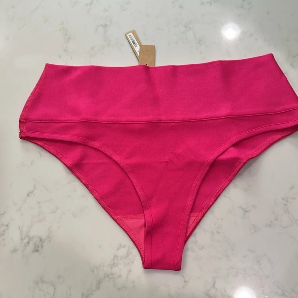 Skims Knit Beachwear High Waisted Bottom - Magenta Pink Size 3X